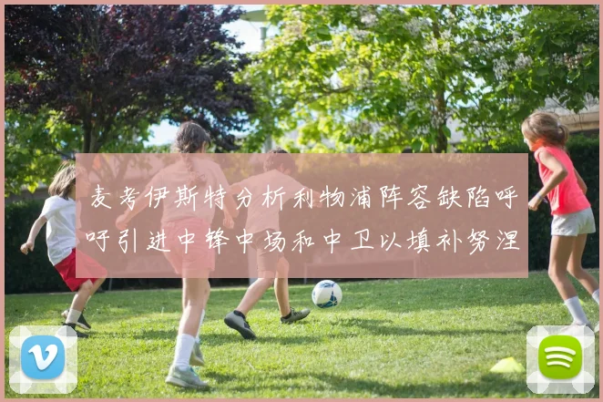 麦考伊斯特分析利物浦阵容缺陷呼吁引进中锋中场和中卫以填补努涅斯空缺
