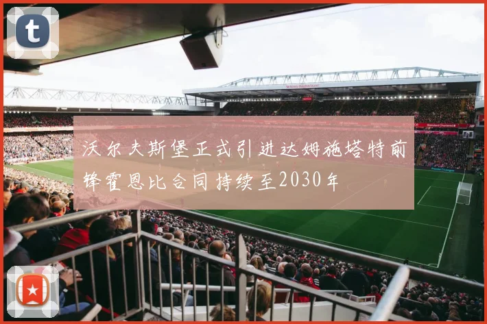 沃尔夫斯堡正式引进达姆施塔特前锋霍恩比合同持续至2030年